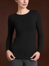 Maglietta con scollo a barchetta in Jersey Strech Winter Viscosa Neri Donna - Ragno