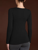 Maglietta con scollo a barchetta in Jersey Strech Winter Viscosa Neri Donna - Ragno
