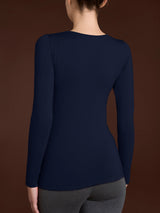 Maglietta con scollo a barchetta in Jersey Strech Winter Viscosa Blu Donna - Ragno