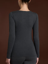 Maglietta con scollo a barchetta in Jersey Strech Winter Viscosa Neri Donna - Ragno
