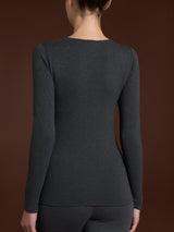 Maglietta con scollo a barchetta in Jersey Strech Winter Viscosa Neri Donna - Ragno