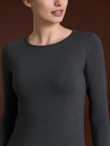 Maglietta con scollo a barchetta in Jersey Strech Winter Viscosa Neri Donna - Ragno