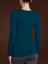 Maglietta con scollo a barchetta in Jersey Strech Winter Viscosa Blu Donna - Ragno