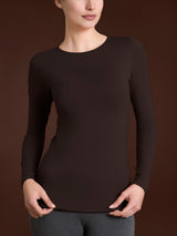 Maglietta con scollo a barchetta in Eco Viscosa Marroni Donna - Ragno