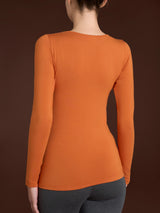 Maglietta con scollo a barchetta in Jersey Strech Winter Viscosa Arancioni Donna - Ragno