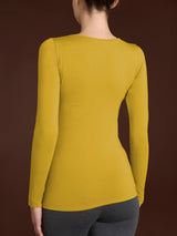 Maglietta con scollo a barchetta in Jersey Strech Winter Viscosa Gialli Donna - Ragno