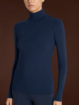 Dolcevita in Jersey Strech Winter Viscosa Blu Donna - Ragno