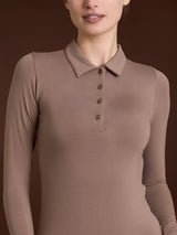 Polo in Jersey Strech Winter Viscosa Marroni Donna - Ragno