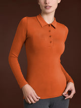 Polo in Jersey Strech Winter Viscosa Arancioni Donna - Ragno