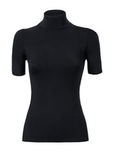 Maglietta collo alto in Eco Viscosa Neri Donna - Ragno