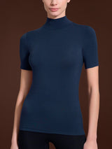 Maglietta collo alto in Eco Viscosa Blu Donna - Ragno