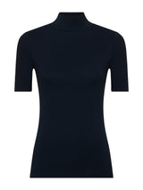 Maglietta collo alto in Eco Viscosa Blu Donna - Ragno