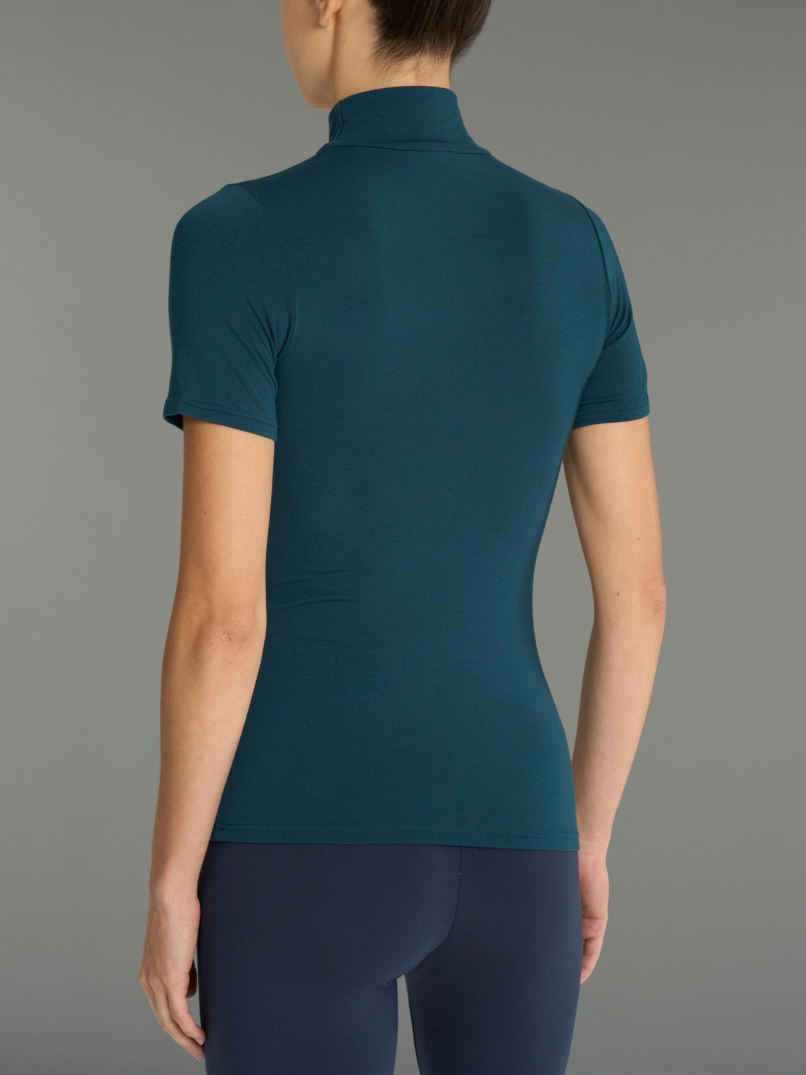 Maglietta collo alto in Eco Viscosa Blu Donna - Ragno