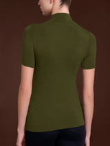 Maglietta collo alto in Eco Viscosa Verdi Donna - Ragno