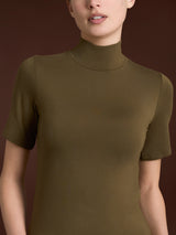 Maglietta collo alto in Eco Viscosa Verdi Donna - Ragno