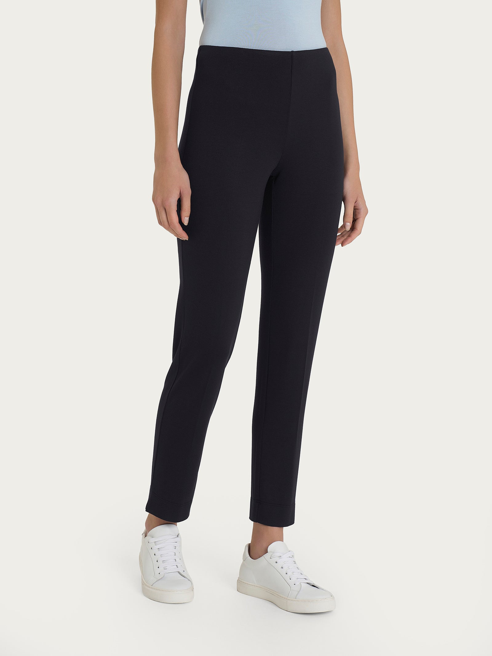 Pantalone capri con spacchetti in jersey di viscosa crêpe Neri Donna - Ragno
