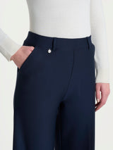 Pantalone ampio alla caviglia in Compact Blu Donna - Ragno