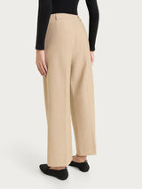Women's Cropped Wide Pants in Compact Gray - Ragno