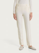 Pantalone dritto con tasche in Compact Bianchi Donna - Ragno