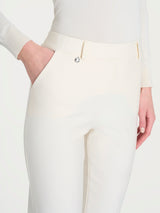 Pantalone dritto con tasche in Compact Bianchi Donna - Ragno