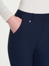 Pantalón recto con bolsillos en azul «Compact» para mujer - Ragno