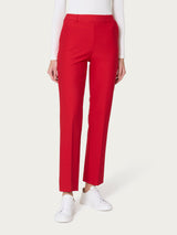 Pantalone dritto con tasche in Compact Rossi Donna - Ragno