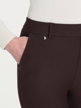 Pantalón recto con bolsillos en Compact marrón para mujer - Ragno