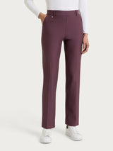 Pantalone dritto con tasche in Compact Viola Donna - Ragno