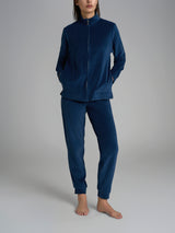 Tuta in ciniglia di misto cotone Blu Donna - Ragno