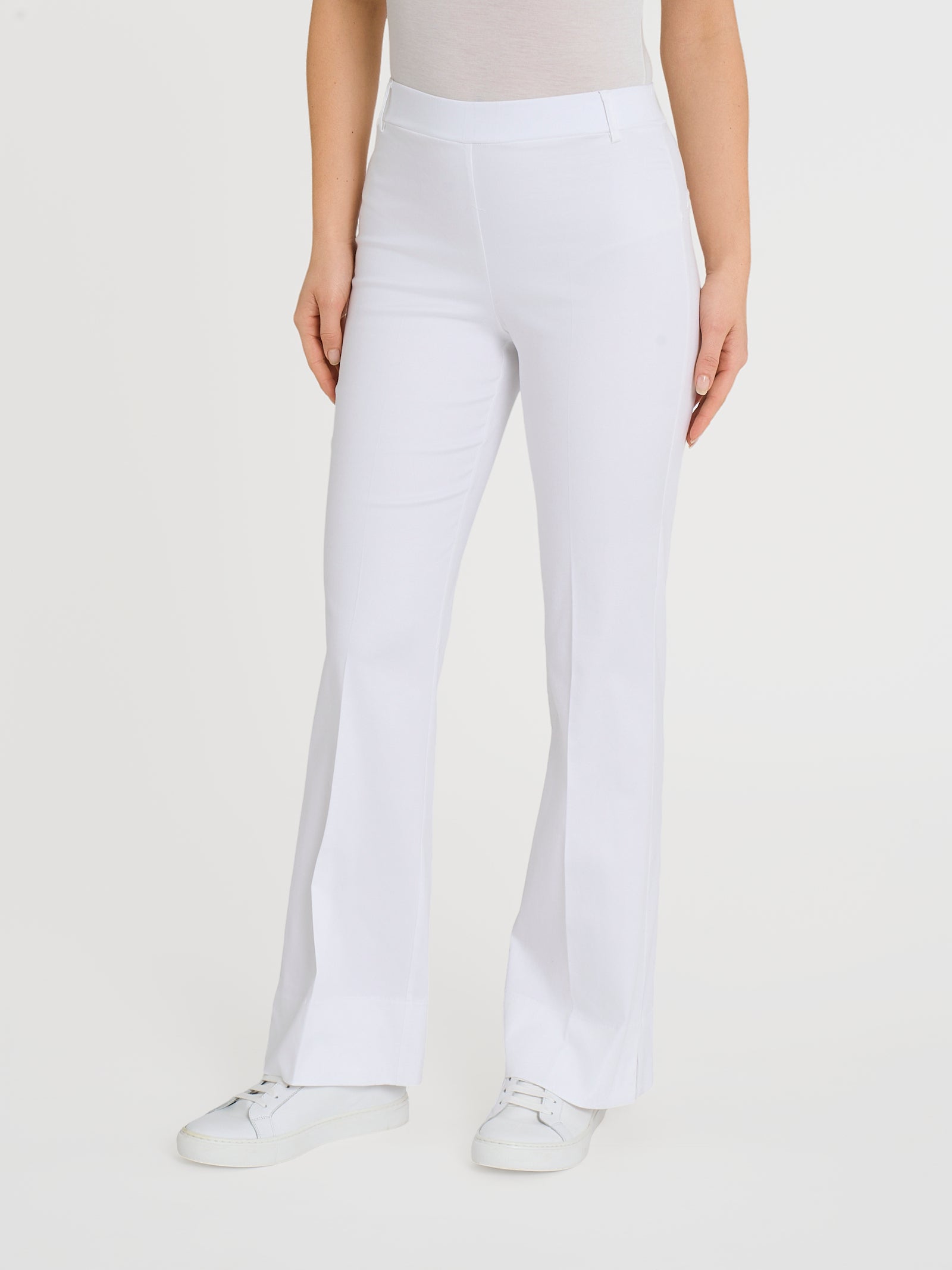 Flare pants with slits in Satin Power