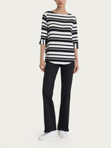 Pantalone flare con spacchetti in Satin Power Neri Donna - Ragno