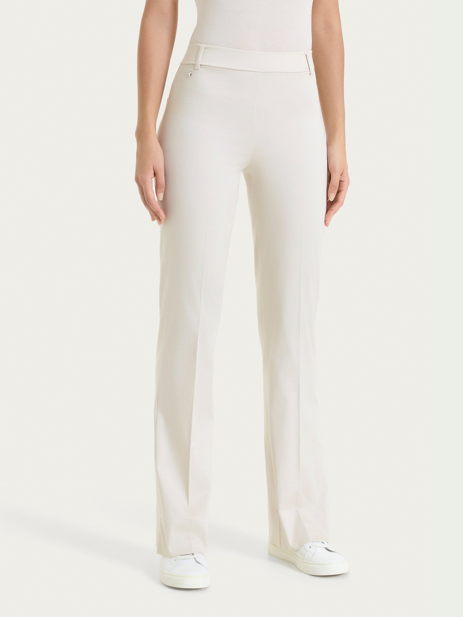 Flare pants with slits in Satin Power