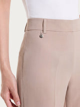 Braune Satin Power Schlitz-Schlaghose für Damen - Ragno