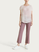 Pantalone flare con spacchetti in Satin Power Viola Donna - Ragno
