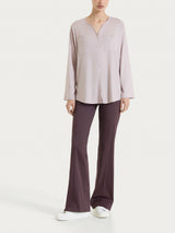 Pantalone flare con spacchetti in Satin Power Viola Donna - Ragno