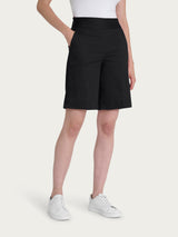 Bermuda con tasche e bottoni in Satin Power Neri Donna - Ragno
