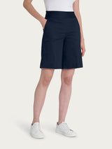 Bermuda con tasche e bottoni in Satin Power Blu Donna - Ragno