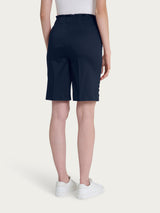 Bermuda con tasche e bottoni in Satin Power Blu Donna - Ragno