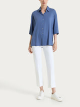 Pantalone flare alla caviglia in Satin Power Bianchi Donna - Ragno