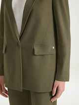 Blazer monopetto in Compact Light Verdi Donna - Ragno