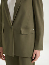 Blazer monopetto in Compact Light Verdi Donna - Ragno