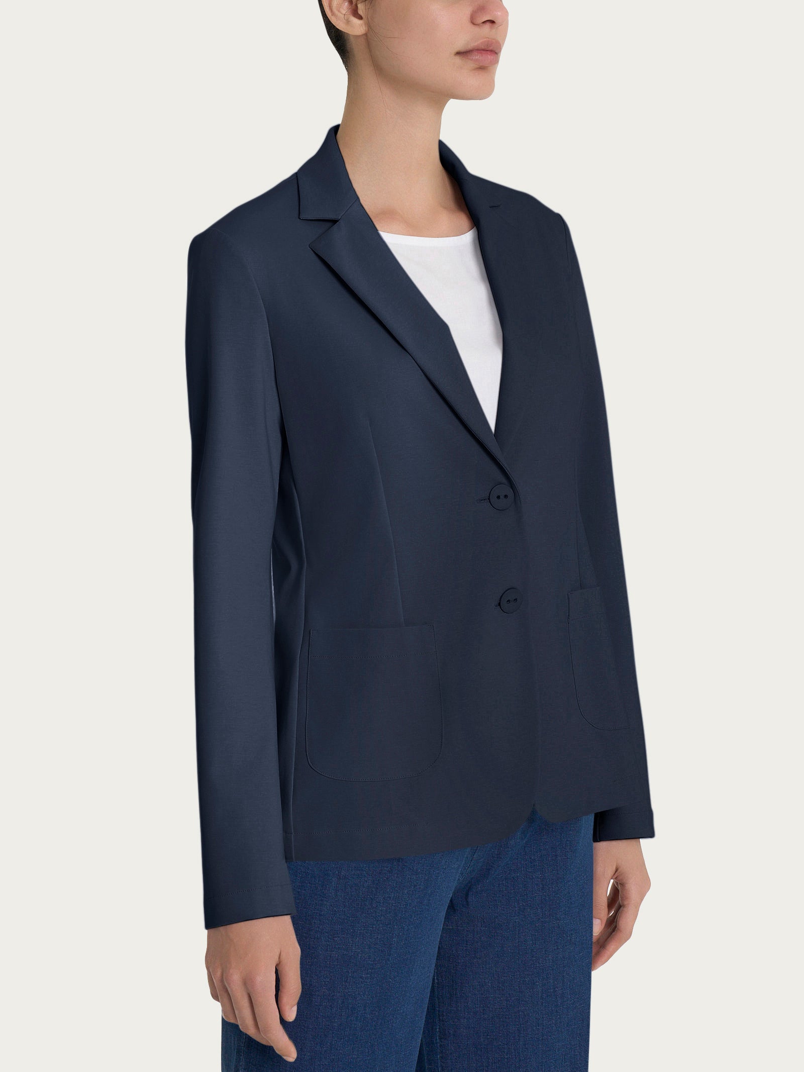 Blazer due bottoni in Compact Light Blu Donna - Ragno