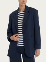 Blazer over destrutturato con doppio bottone in Compact Light Blu Donna - Ragno