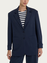 Blazer over destrutturato con doppio bottone in Compact Light Blu Donna - Ragno