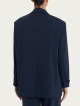 Blazer over destrutturato con doppio bottone in Compact Light Blu Donna - Ragno