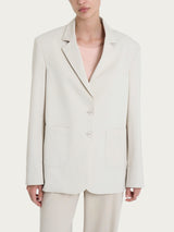 Blazer over destrutturato con doppio bottone in Compact Light Bianchi Donna - Ragno