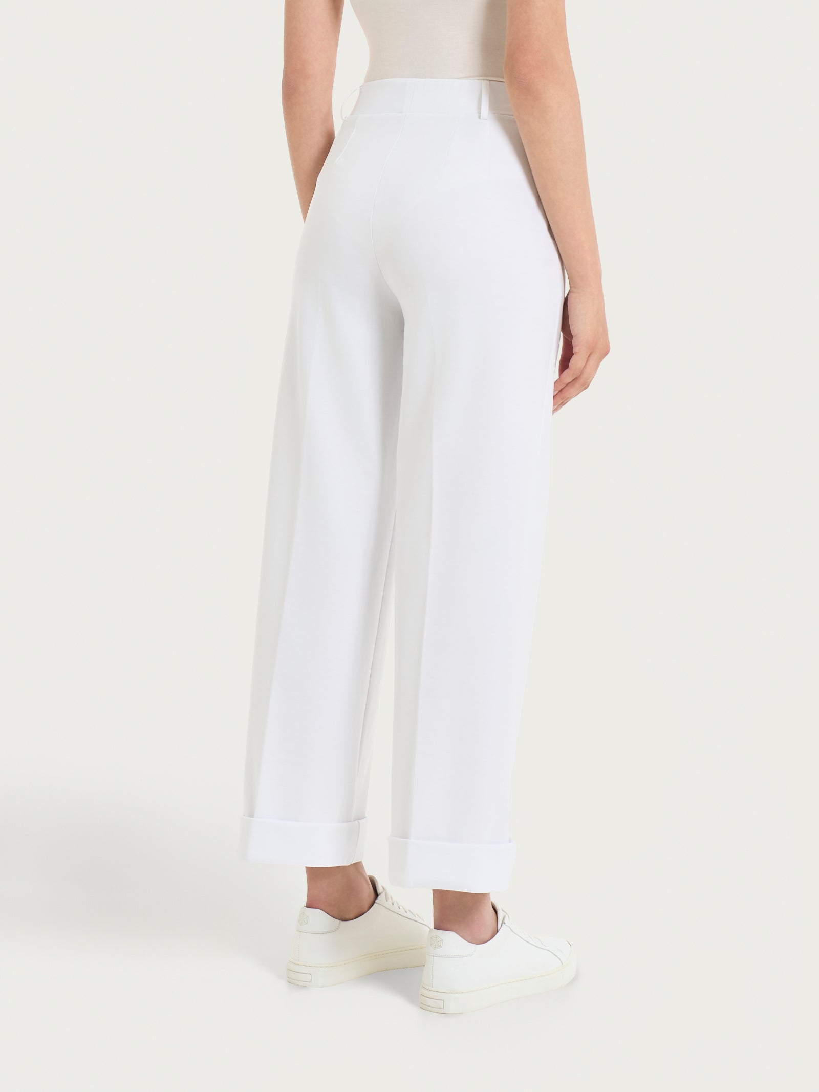 Pantalone ampio con tasche in Compact Light Bianchi Donna - Ragno