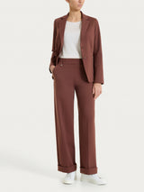 Pantalone ampio con tasche in Compact Light Marroni Donna - Ragno