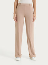 Pantalone ampio con tasche in Compact Light Marroni Donna - Ragno