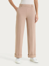 Pantalone ampio con tasche in Compact Light Marroni Donna - Ragno